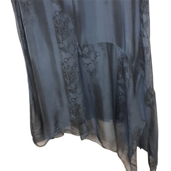 Blue Silk Blend Assymetrical Dress Size Medium - Picture 7 of 12